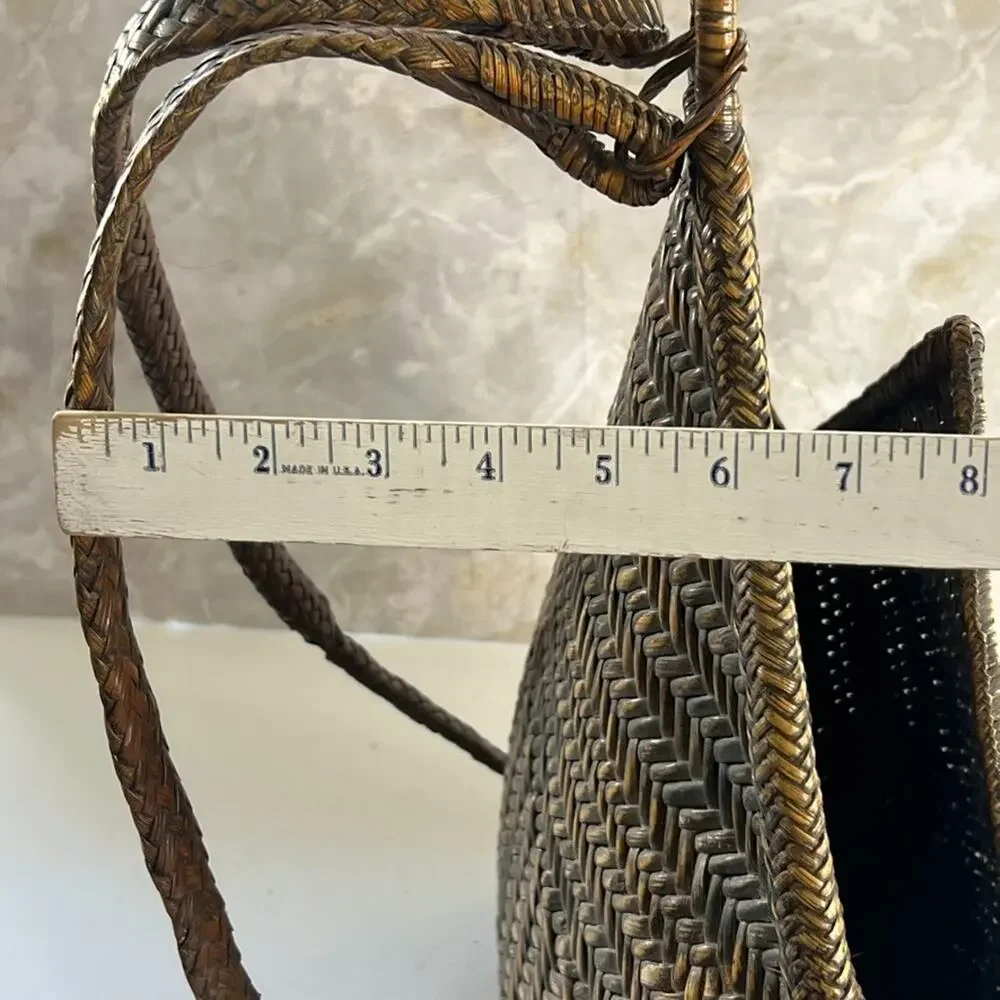 Vintage Ifugao Natural Carved Woven Wicker Basket Backpack From the Philippines